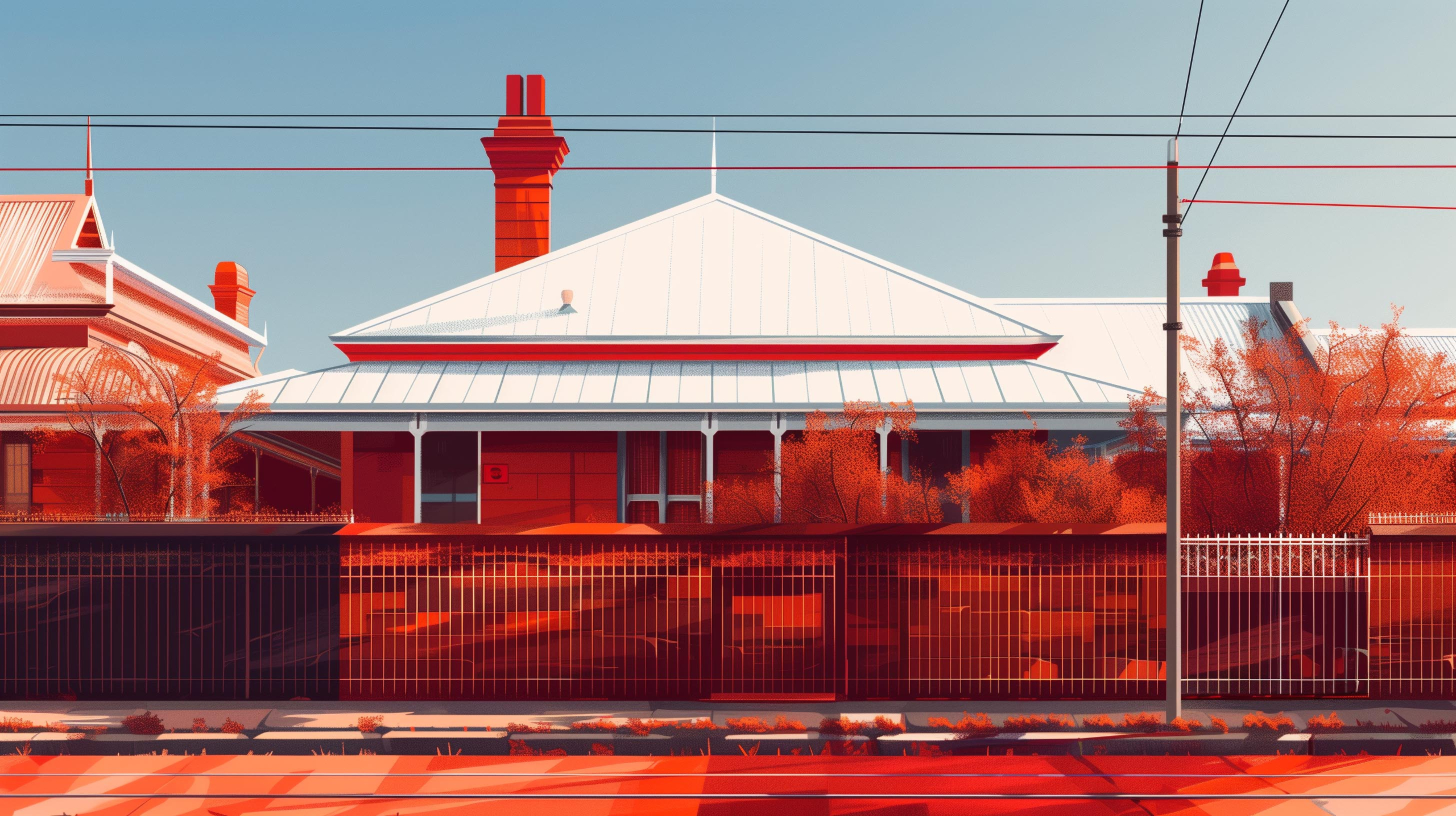 Federation style brick home with an iron fence in an Australian city