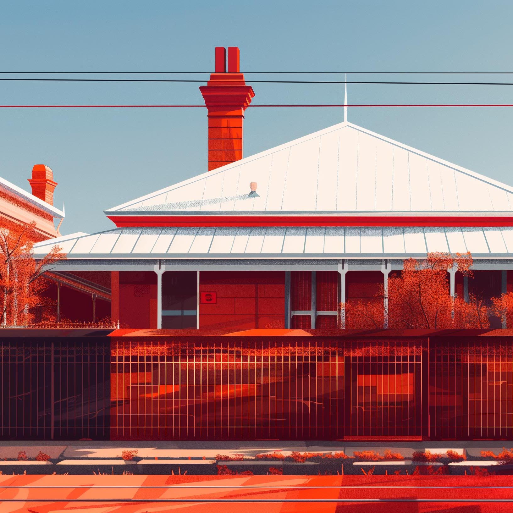 Federation style brick home with an iron fence in an Australian city